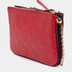 Pre Owned Louis Vuitton Blue Monogram Empreinte Double Zip Pochette