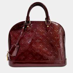 Pre Owned Louis Vuitton Red Patent Leather Vernis Alma PM