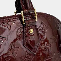 Pre Owned Louis Vuitton Red Patent Leather Vernis Alma PM