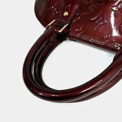 Pre Owned Louis Vuitton Red Patent Leather Vernis Alma PM