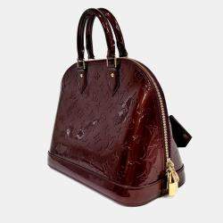 Pre Owned Louis Vuitton Red Patent Leather Vernis Alma PM