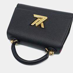 Pre Owned حقيبة لوي فيتون تويست بمقبض واحد أسود جلد PM