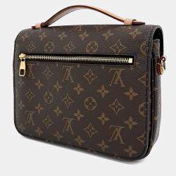 Pre Owned Louis Vuitton Brown PVC Monogram Pochette Metis