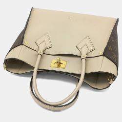 Pre Owned Louis Vuitton Beige Brown Coated Canvas and Leather On My Side MM