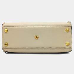 Pre Owned Louis Vuitton Beige Brown Coated Canvas and Leather On My Side MM