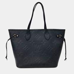 Pre Owned Louis Vuitton Black Leather Empreinte Neverfull MM