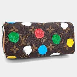 Pre Owned Louis Vuitton Brown Coated Canvas X Yayoi Kusama Nano Speedy