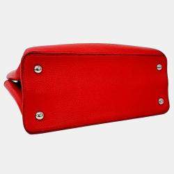 Pre Owned Louis Vuitton Red Leather Capucines MM