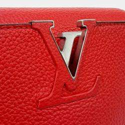 Pre Owned Louis Vuitton Red Leather Capucines MM