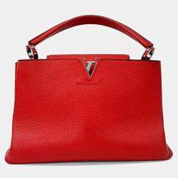 مملوكة مسبقًا حقيبة لويس فويتون كابوسين جلد أحمر متوسط الحجم