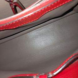 Pre Owned Louis Vuitton Red Leather Capucines MM