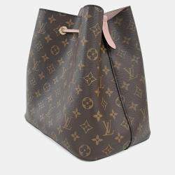 Pre Owned Louis Vuitton Brown Pink Coated Canvas Monogram Neonoe