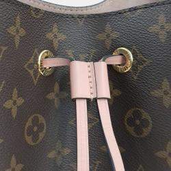 Pre Owned Louis Vuitton Brown Pink Coated Canvas Monogram Neonoe