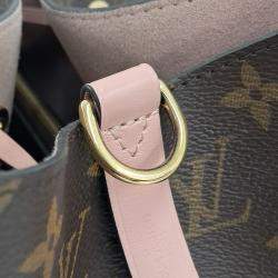 Pre Owned Louis Vuitton Brown Pink Coated Canvas Monogram Neonoe