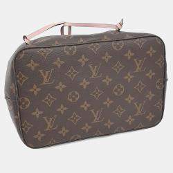 Pre Owned Louis Vuitton Brown Pink Coated Canvas Monogram Neonoe