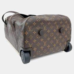 Pre Owned Louis Vuitton Brown Coated Canvas Horizon Soft Duffle 55
