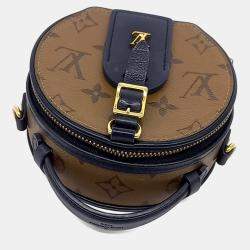 Pre Owned Louis Vuitton Black Brown Leather Monogram Mini Boite Chapeau