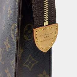 Pre Owned حقيبة مرحاض لوي فيتون بوشيت قماش بني مطلي مع تصميم مونوغرام 26