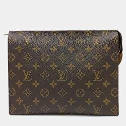 Pre Owned حقيبة مرحاض لوي فيتون بوشيت قماش بني مطلي مع تصميم مونوغرام 26