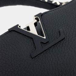 Pre Owned Louis Vuitton Black Leather Capucines PM