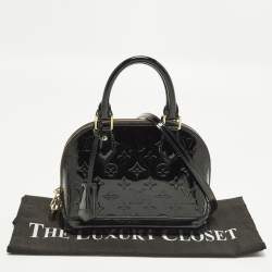 Pre Owned Louis Vuitton Alma BB Black Magnetique Monogram Vernis Bag