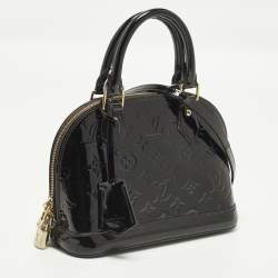 Pre Owned Louis Vuitton Alma BB Black Magnetique Monogram Vernis Bag