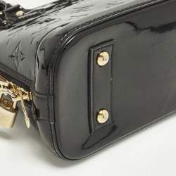 Pre Owned Louis Vuitton Alma BB Black Magnetique Monogram Vernis Bag