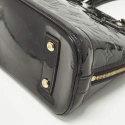 Pre Owned Louis Vuitton Alma BB Black Magnetique Monogram Vernis Bag