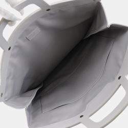 Pre Owned Louis Vuitton Monogram Chalk Flat Tote