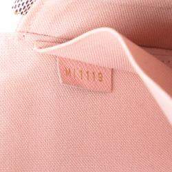 Pre Owned Louis Vuitton Pink White Damier Azur Calfskin Pochette Felicie