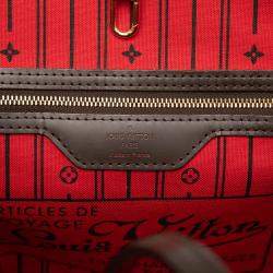 Pre Owned Louis Vuitton Brown Damier Ebene Neverfull MM