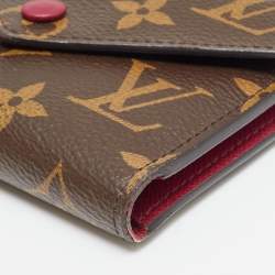 Pre Owned Louis Vuitton Victorine Fuchsia Monogram Canvas Trifold Wallet