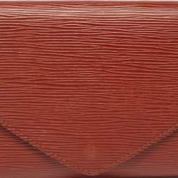 Pre Owned Louis Vuitton Art Deco Cipango Gold Epi Leather Clutch