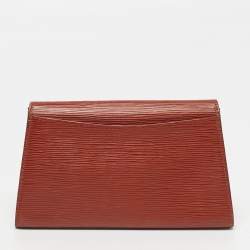 Pre Owned Louis Vuitton Art Deco Cipango Gold Epi Leather Clutch