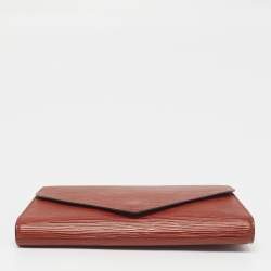 Pre Owned Louis Vuitton Art Deco Cipango Gold Epi Leather Clutch