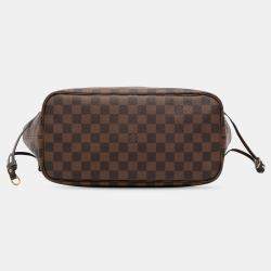 Pre Owned Louis Vuitton Brown Damier Ebene Neverfull MM