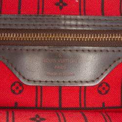 Pre Owned Louis Vuitton Brown Damier Ebene Neverfull MM