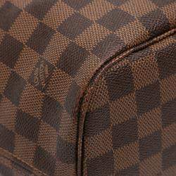 Pre Owned Louis Vuitton Brown Damier Ebene Neverfull MM