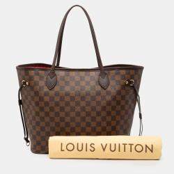 Pre Owned Louis Vuitton Brown Damier Ebene Neverfull MM