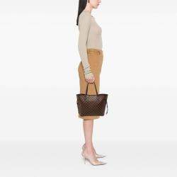 Pre Owned Louis Vuitton Brown Damier Ebene Neverfull MM