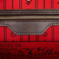 Pre Owned Louis Vuitton Brown Damier Ebene Neverfull MM