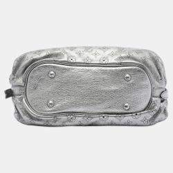 Pre Owned Louis Vuitton Silver Monogram Mahina XS