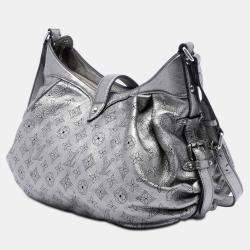 Pre Owned Louis Vuitton Silver Monogram Mahina XS