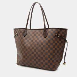 Pre Owned Louis Vuitton Brown Damier Ebene Neverfull MM