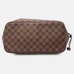 Pre Owned Louis Vuitton Brown Damier Ebene Neverfull MM