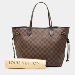 Pre Owned Louis Vuitton Brown Damier Ebene Neverfull MM