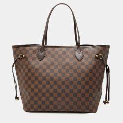 Pre Owned Louis Vuitton Brown Damier Ebene Neverfull MM