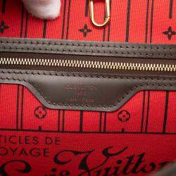 Pre Owned Louis Vuitton Brown Damier Ebene Neverfull MM