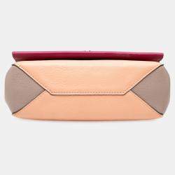 Pre Owned Louis Vuitton Pink Purple Tricolor Leather Lockme II BB