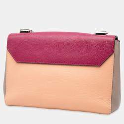 Pre Owned Louis Vuitton Pink Purple Tricolor Leather Lockme II BB